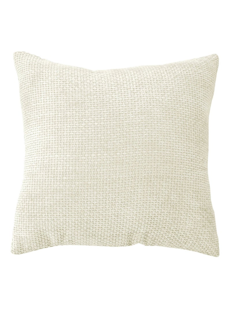 Coussin décoratif en velours chenillé Ecru - Kiabi