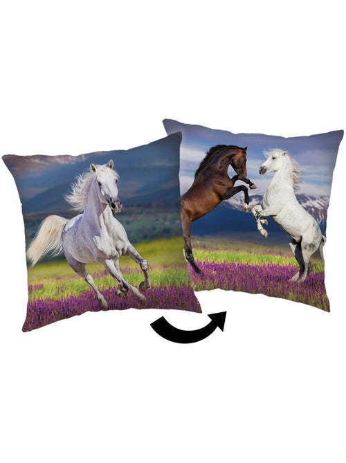 Coussin décoratif enfant chevaux en polaire 40 x 40 cm – La boutique des toons - Kiabi