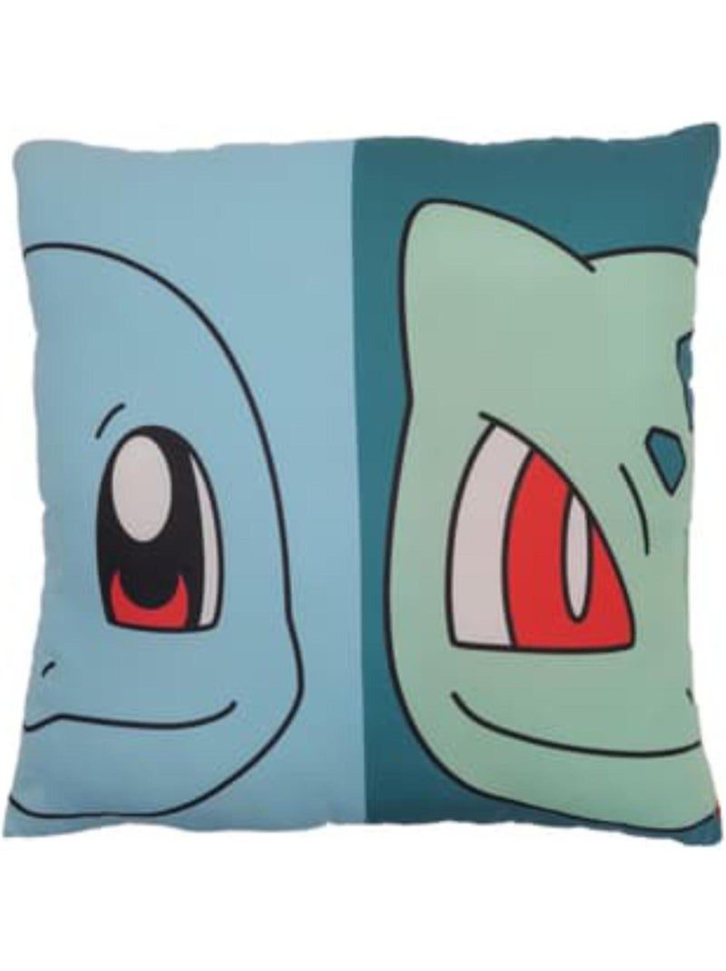 Coussin Décoratif Enfant Pikachu, Carapuce, Salameche et Bulbizzare Bleu - Kiabi