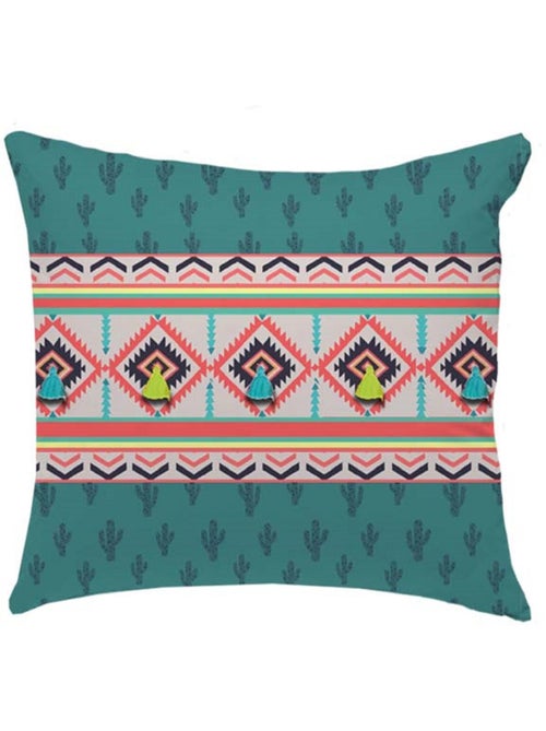Coussin décoratif ethnique 'DIEGO' à pompons coton imprimé 40 x 40 cm – Future Home - Kiabi Coussin décoratif ethnique 'DIEGO' à pompons coton imprimé 40 x 40 cm – Future Home - Kiabi