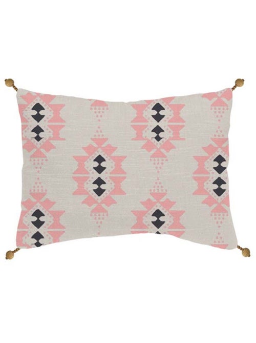 Coussin décoratif Ethno 100% coton 30 x 50 cm à pompons en perle de bois Future Home - Kiabi Coussin décoratif Ethno 100% coton 30 x 50 cm à pompons en perle de bois Future Home - Kiabi