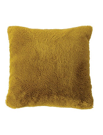 Coussin décoratif imitation fourrure toucher ultra doux
