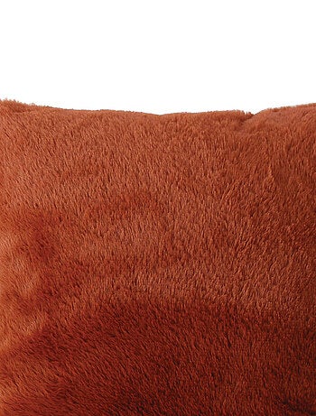 Coussin décoratif imitation fourrure toucher ultra doux