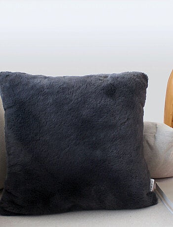 Coussin décoratif imitation fourrure toucher ultra doux