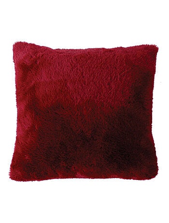 Coussin décoratif imitation fourrure toucher ultra doux