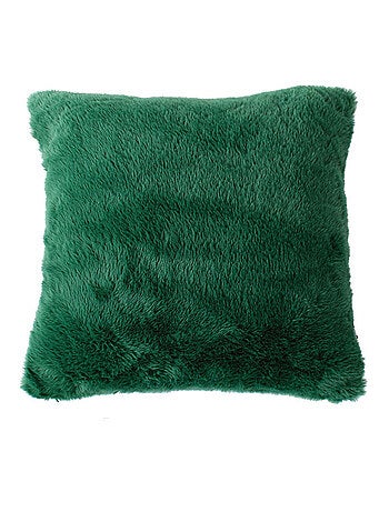 Coussin décoratif imitation fourrure toucher ultra doux