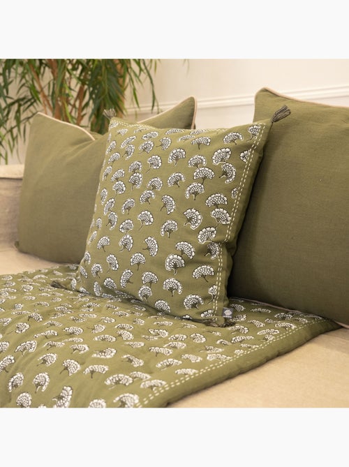 Coussin décoratif imprimé motif floral - Kiabi