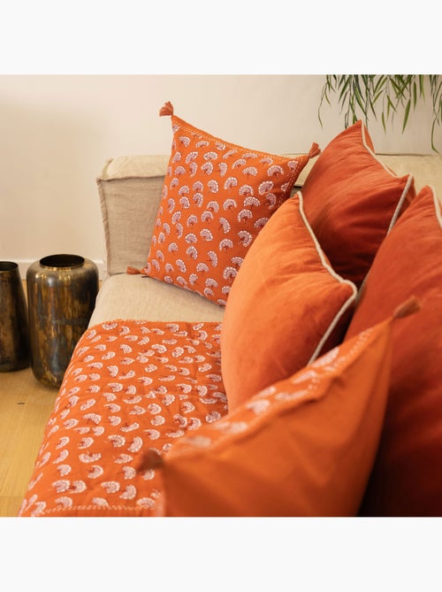 Coussin décoratif imprimé motif floral - Kiabi