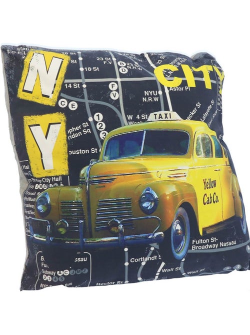 Coussin décoratif imprimé taxi New York 35 x 35 cm Modèle 1 - CMP - Kiabi