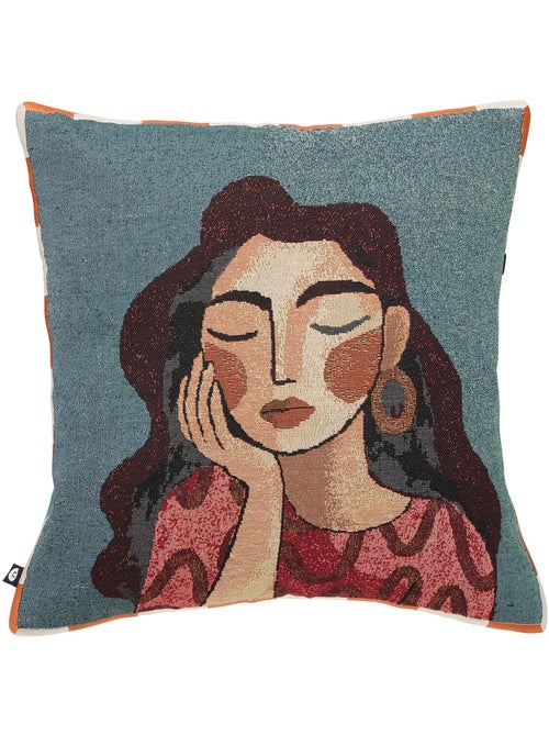 Coussin décoratif jacquard à motif portrait - Kiabi Coussin décoratif jacquard à motif portrait - Kiabi