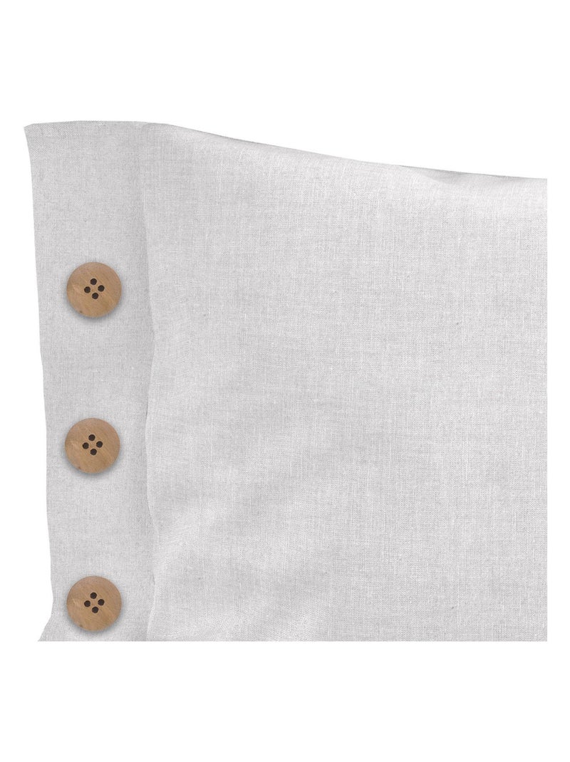Coussin décoratif lin coton 32x50 cm LINO, par Soleil d'Ocre Blanc - Kiabi