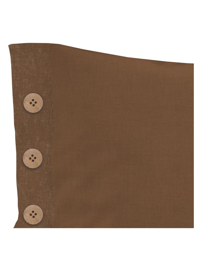Coussin décoratif lin coton 32x50 cm LINO, par Soleil d'Ocre Marron - Kiabi