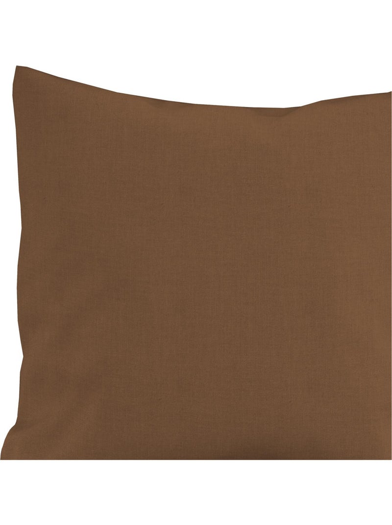 Coussin décoratif lin coton 45x45 cm LINO, par Soleil d'Ocre Marron - Kiabi