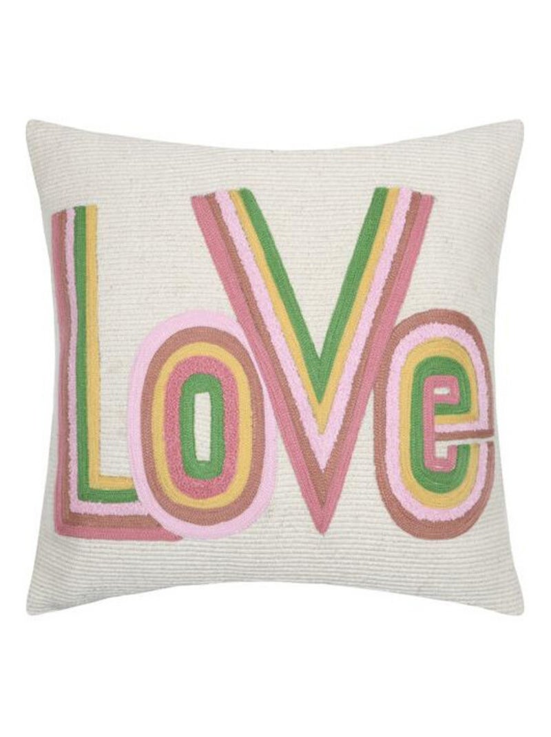 Coussin décoratif "LOVE" multicolore - 45x45 cm Beige - Kiabi