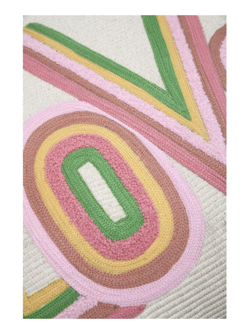 Coussin décoratif "LOVE" multicolore - 45x45 cm Beige - Kiabi