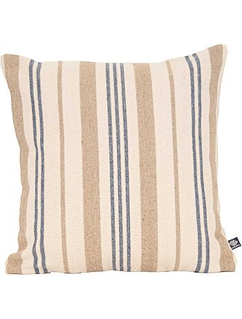 Coussin décoratif matelassé à rayures en toile canevas