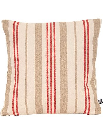 Coussin décoratif matelassé à rayures en toile canevas
