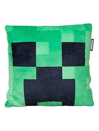 Coussin décoratif moelleux en tissu velouté 'Roba' - Minecraft Creeper