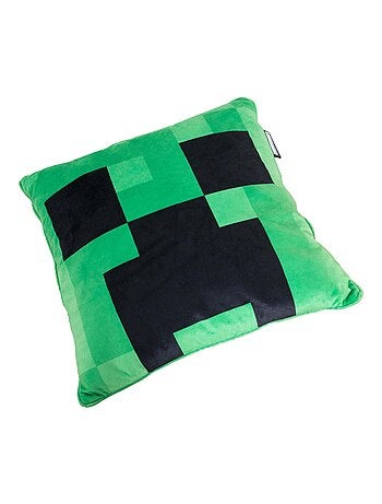 Coussin décoratif moelleux en tissu velouté 'Roba' - Minecraft Creeper