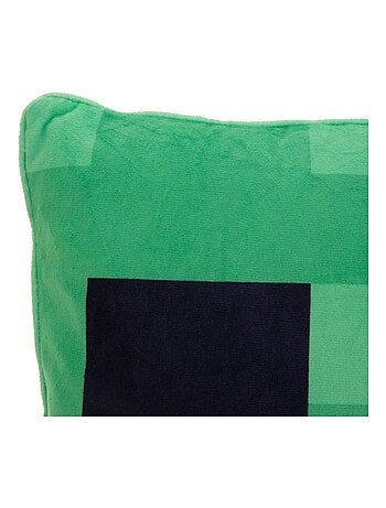 Coussin décoratif moelleux en tissu velouté 'Roba' - Minecraft Creeper