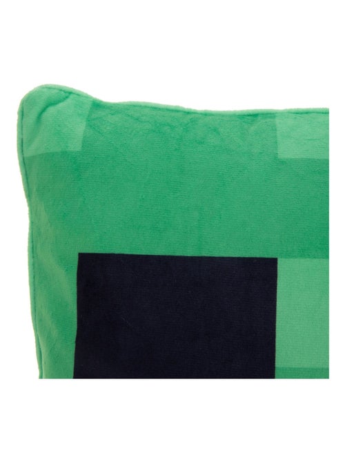 Coussin décoratif moelleux en tissu velouté 'Roba' - Minecraft Creeper - Kiabi
