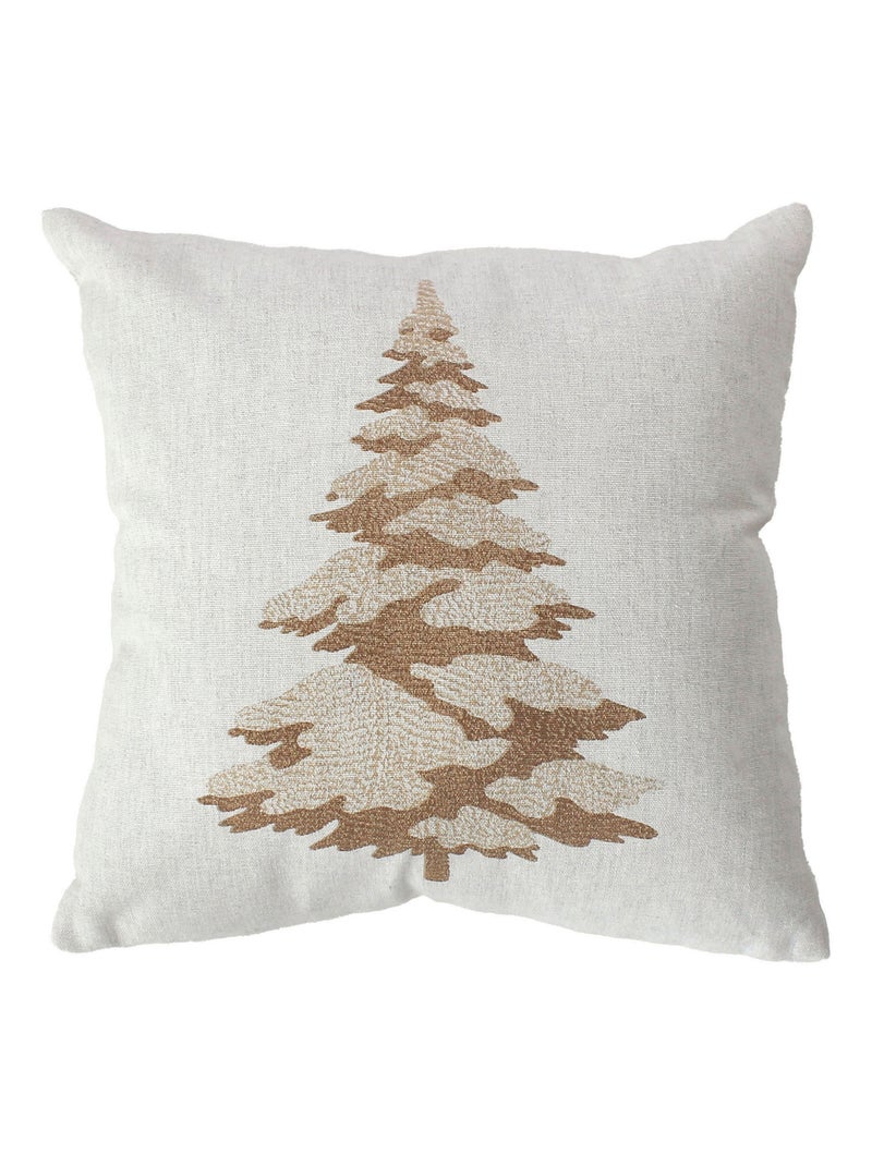Coussin décoratif motif sapin Beige - Kiabi