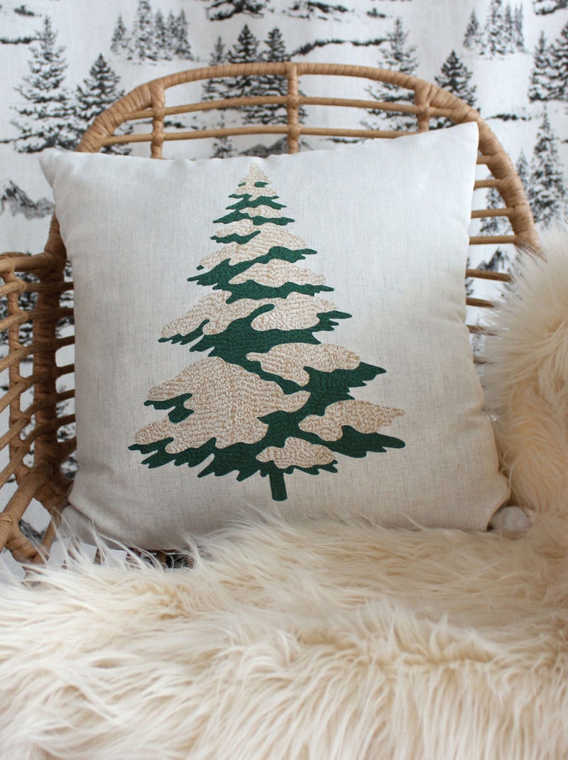 Coussin décoratif motif sapin Vert - Kiabi