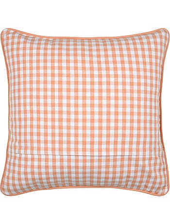Coussin décoratif motif vichy en polycoton