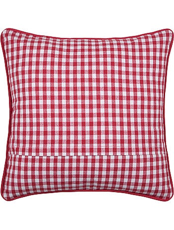 Coussin décoratif motif vichy en polycoton