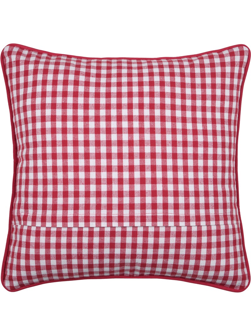 Coussin décoratif motif vichy en polycoton Rouge - Kiabi