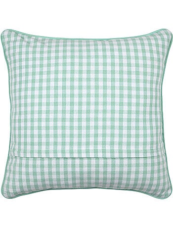 Coussin décoratif motif vichy en polycoton