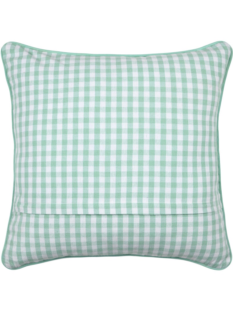 Coussin décoratif motif vichy en polycoton Vert - Kiabi