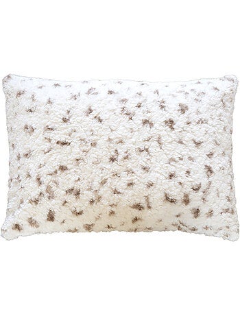 Coussin décoratif moucheté à texture bouclée et dos velours