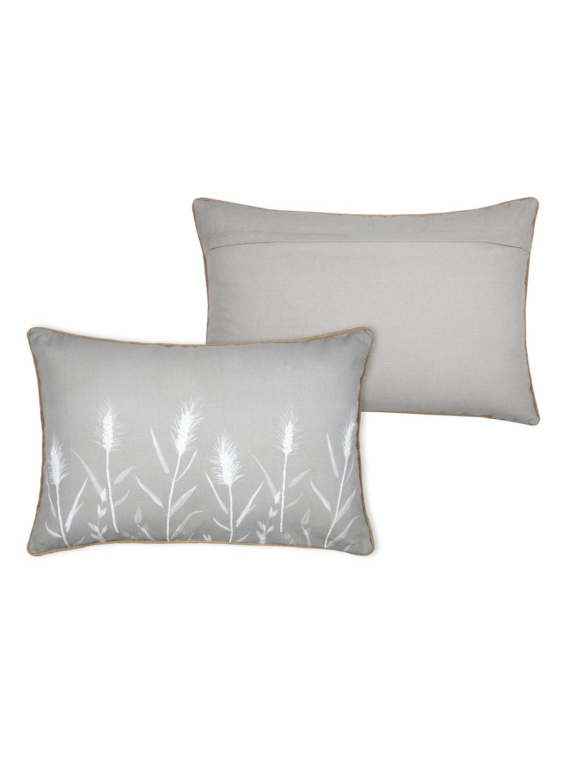 Coussin décoratif pampa en coton Beige coquille - Kiabi