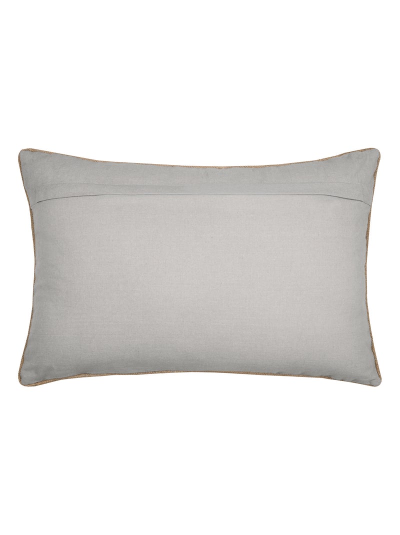 Coussin décoratif pampa en coton Beige coquille - Kiabi
