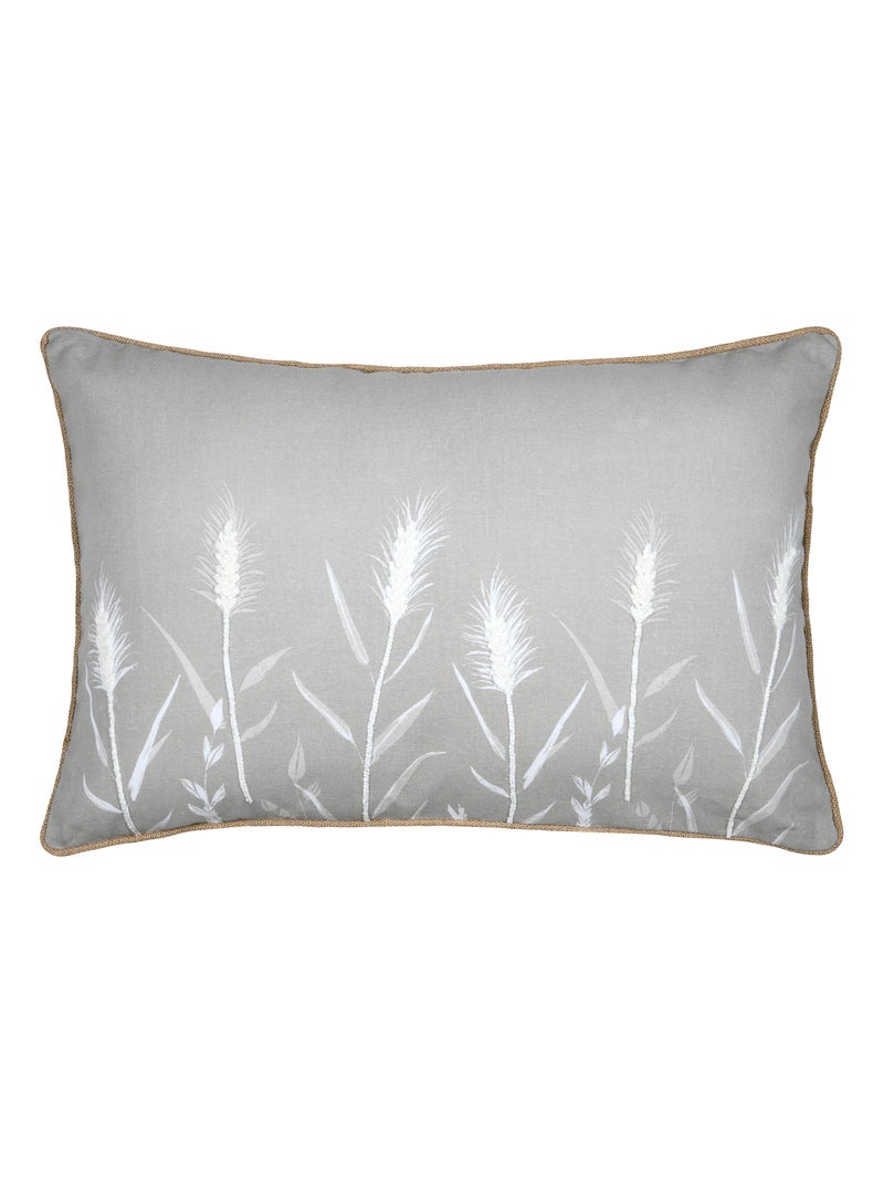 Coussin décoratif pampa en coton Beige - Kiabi