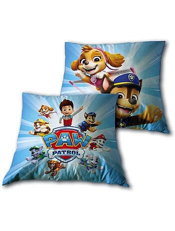 Coussin Décoratif Pat Patrouille Enfant 40x40 cm avec Ryder et Chase