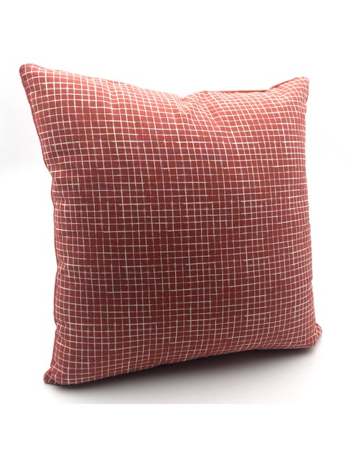 Coussin décoration coton imprimé carreaux TERRA ROSA - Kiabi