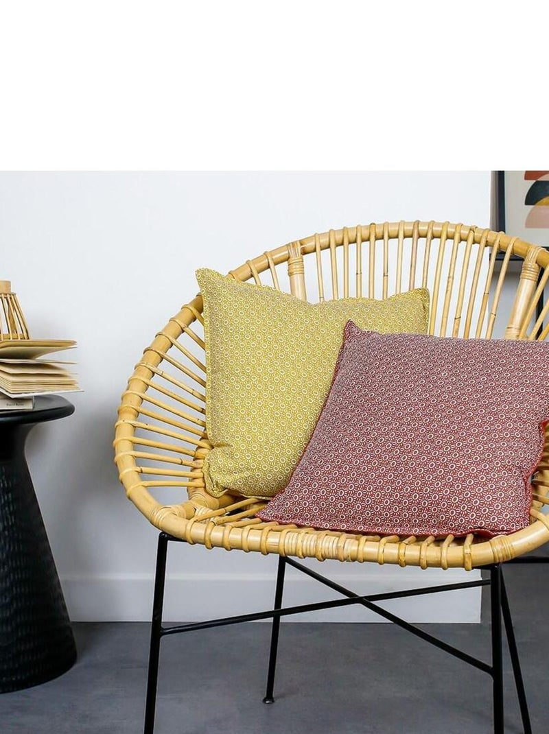 Coussin décoration imprimé 'DESERT CHIK' 'TODAY' Jaune - Kiabi