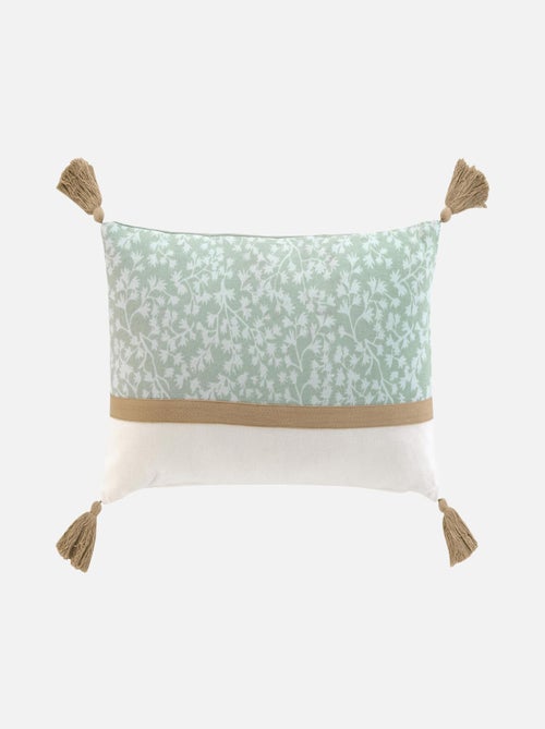 Coussin dehous. compr. pompons 30 x 50 cm coton/polyester imp vivoline des place Sans - Kiabi Coussin dehous. compr. pompons 30 x 50 cm coton/polyester imp vivoline des place Sans - Kiabi