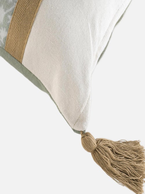 Coussin dehous. compr. pompons 30 x 50 cm coton/polyester imp vivoline des place Sans - Kiabi Coussin dehous. compr. pompons 30 x 50 cm coton/polyester imp vivoline des place Sans - Kiabi