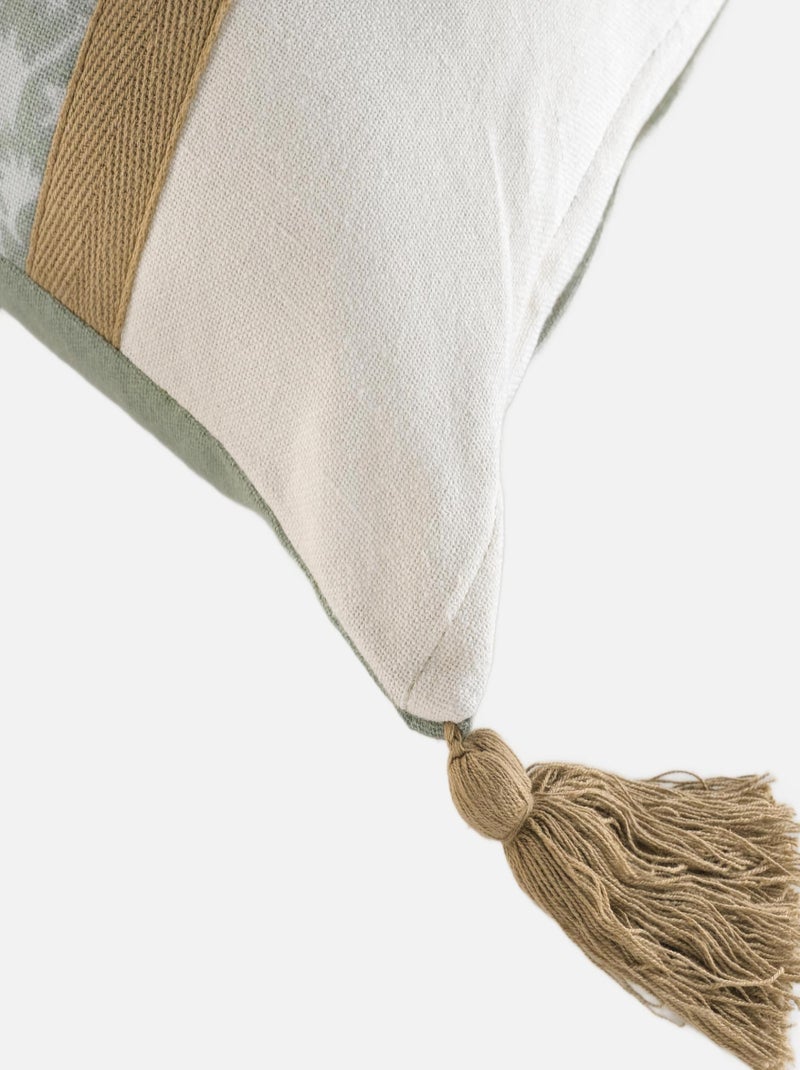 Coussin dehous. compr. pompons 30 x 50 cm coton/polyester imp vivoline des place Sans Vert - Kiabi