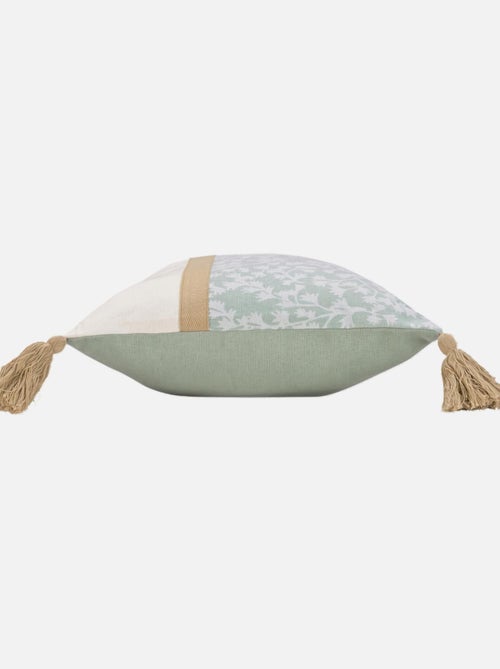 Coussin dehous. compr. pompons 30 x 50 cm coton/polyester imp vivoline des place Sans - Kiabi Coussin dehous. compr. pompons 30 x 50 cm coton/polyester imp vivoline des place Sans - Kiabi