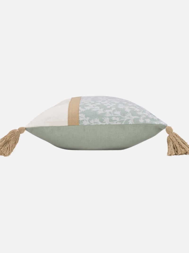 Coussin dehous. compr. pompons 30 x 50 cm coton/polyester imp vivoline des place Sans Vert - Kiabi