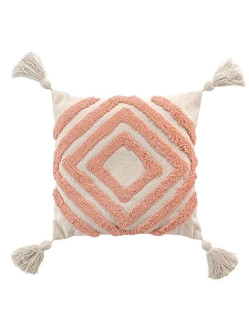 Coussin dehous. compr. pompons coton/polyester tufte athena - Kiabi