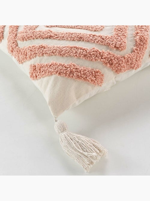 Coussin dehous. compr. pompons coton/polyester tufte athena - Kiabi