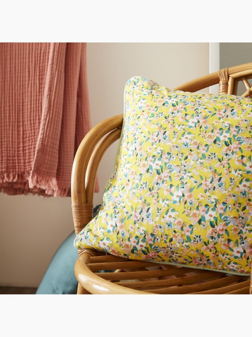 Coussin déhoussable - Gaze de coton - Passepoil - Manon - Kiabi
