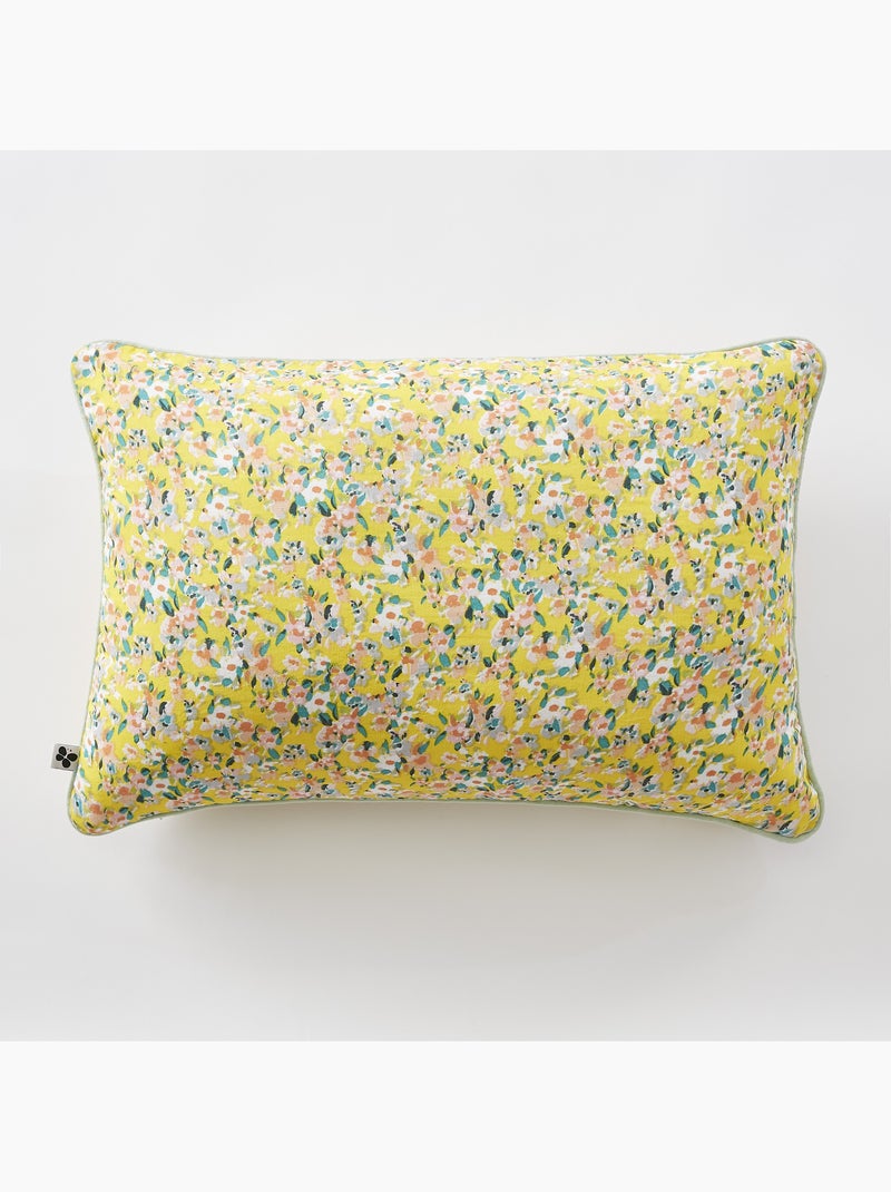 Coussin déhoussable - Gaze de coton - Passepoil - Manon Jaune - Kiabi