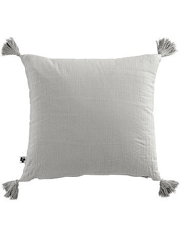 Coussin déhoussable - Gaze de coton - Pompons - Gaïa