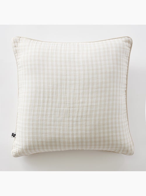Coussin déhoussable - gaze de coton tissée teinte - carreaux vichy - vickie - Kiabi